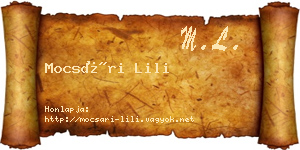 Mocsári Lili névjegykártya