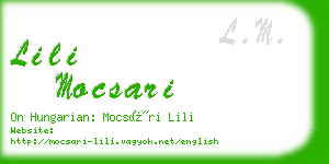 lili mocsari business card